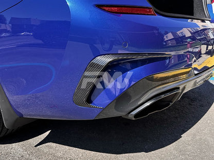 RW Carbon BMW G20 3-Series Carbon Fiber Rear Bumper Trims-Exterior-Silicon Valley Bimmer