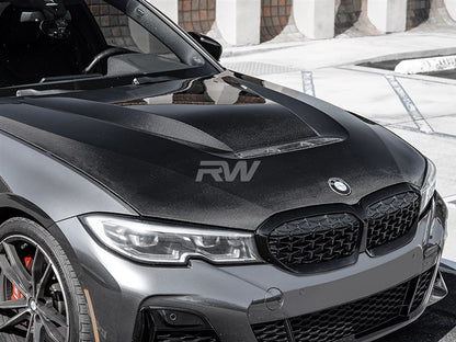 RW Carbon BMW G20 3-Series DTM Carbon Fiber Hood-Exterior-Silicon Valley Bimmer