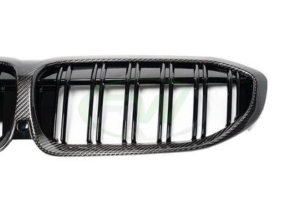RW Carbon BMW G20 3-Series Dual-Slat Carbon Fiber Grilles-Exterior-Silicon Valley Bimmer