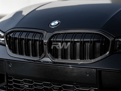 RW Carbon BMW G20 3-Series Dual-Slat Carbon Fiber Grilles-Exterior-Silicon Valley Bimmer