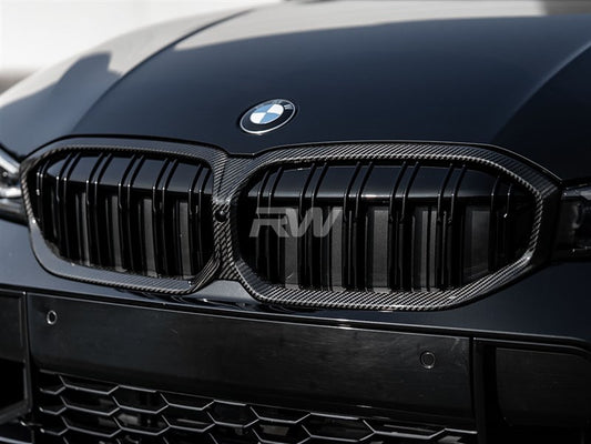 RW Carbon BMW G20 3-Series Dual-Slat Carbon Fiber Grilles-Exterior-Silicon Valley Bimmer