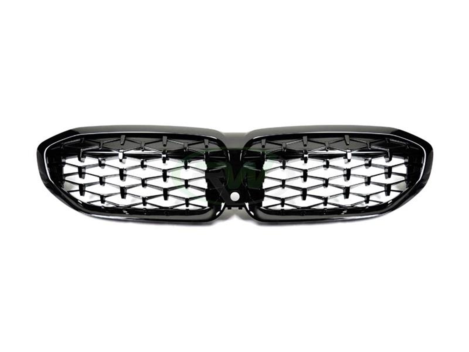 RW Carbon BMW G20 330i M340i Gloss Black Diamond Front Grilles-Exterior-Silicon Valley Bimmer