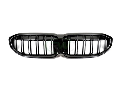 RW Carbon BMW G20 330i M340i Gloss Black Double Slat Grilles-Exterior-Silicon Valley Bimmer
