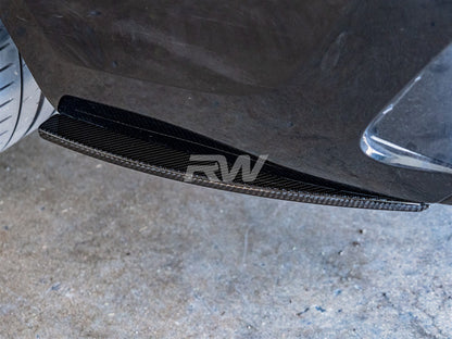 RW Carbon BMW G20 Carbon Fiber Rear Bumper Splitters-Exterior-Silicon Valley Bimmer