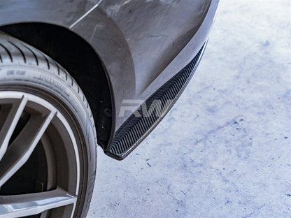 RW Carbon BMW G20 Carbon Fiber Rear Bumper Splitters-Exterior-Silicon Valley Bimmer