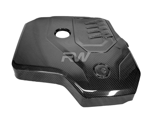 RW Carbon BMW G20 F22 G23 G26 CF Engine Cover (B48)-Exterior-Silicon Valley Bimmer