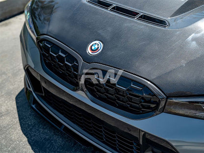RW Carbon BMW G20 LCI Diamond Carbon Fiber Grille-Exterior-Silicon Valley Bimmer