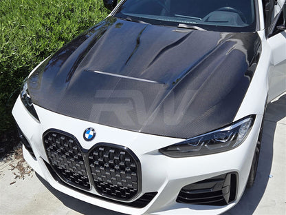 RW Carbon BMW G22 G23 G26 4-Series Carbon Fiber Hood-Exterior-Silicon Valley Bimmer
