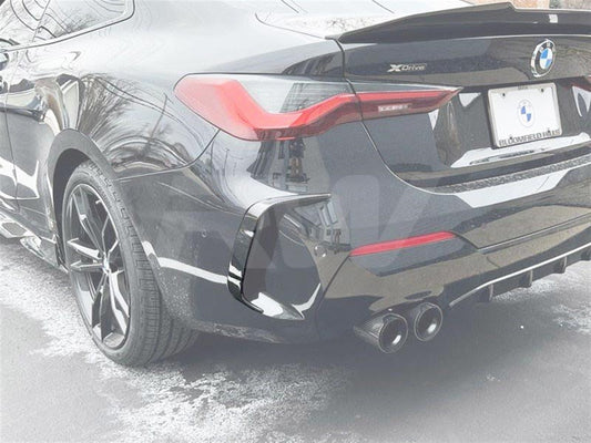 RW Carbon BMW G22 G23 Rear Carbon Fiber Bumper Trims-Exterior-Silicon Valley Bimmer