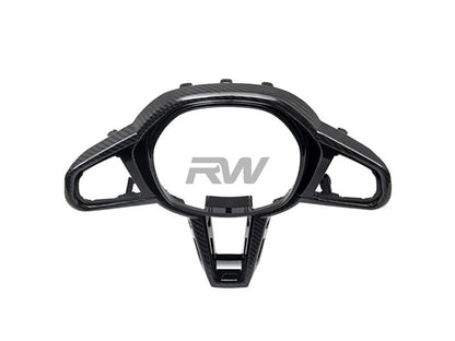 RW Carbon BMW G22 G26 4-Series LCI Carbon Fiber Steering Wheel Trim-Interior-Silicon Valley Bimmer