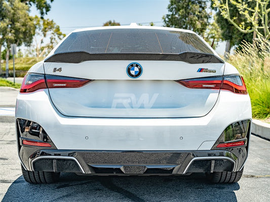 RW Carbon BMW G26 i4 Performance Style CF Trunk Spoiler-Exterior-Silicon Valley Bimmer