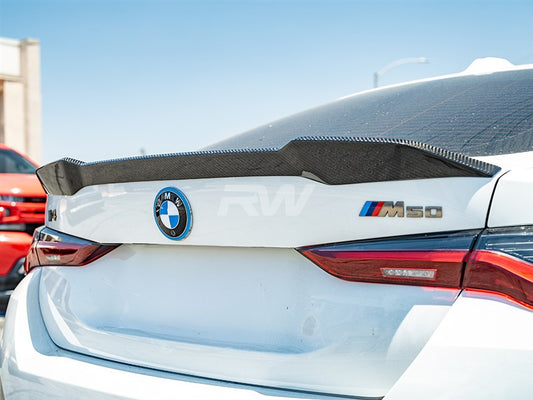RW Carbon BMW G26 i4 Performance Style CF Trunk Spoiler-Exterior-Silicon Valley Bimmer