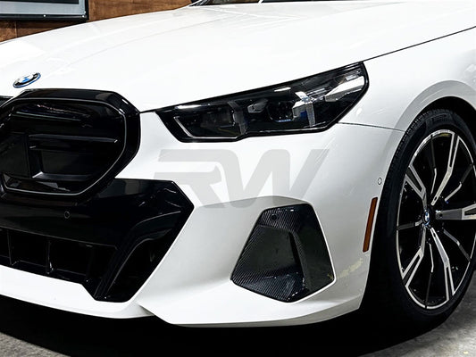 RW Carbon BMW G60 5 Series Carbon Fiber Front Duct Trims-Exterior-Silicon Valley Bimmer