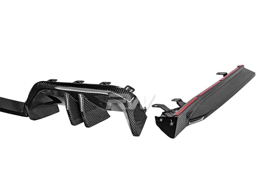 RW Carbon BMW G60 5-Series Carbon Fiber Rear Diffuser-Exterior-Silicon Valley Bimmer