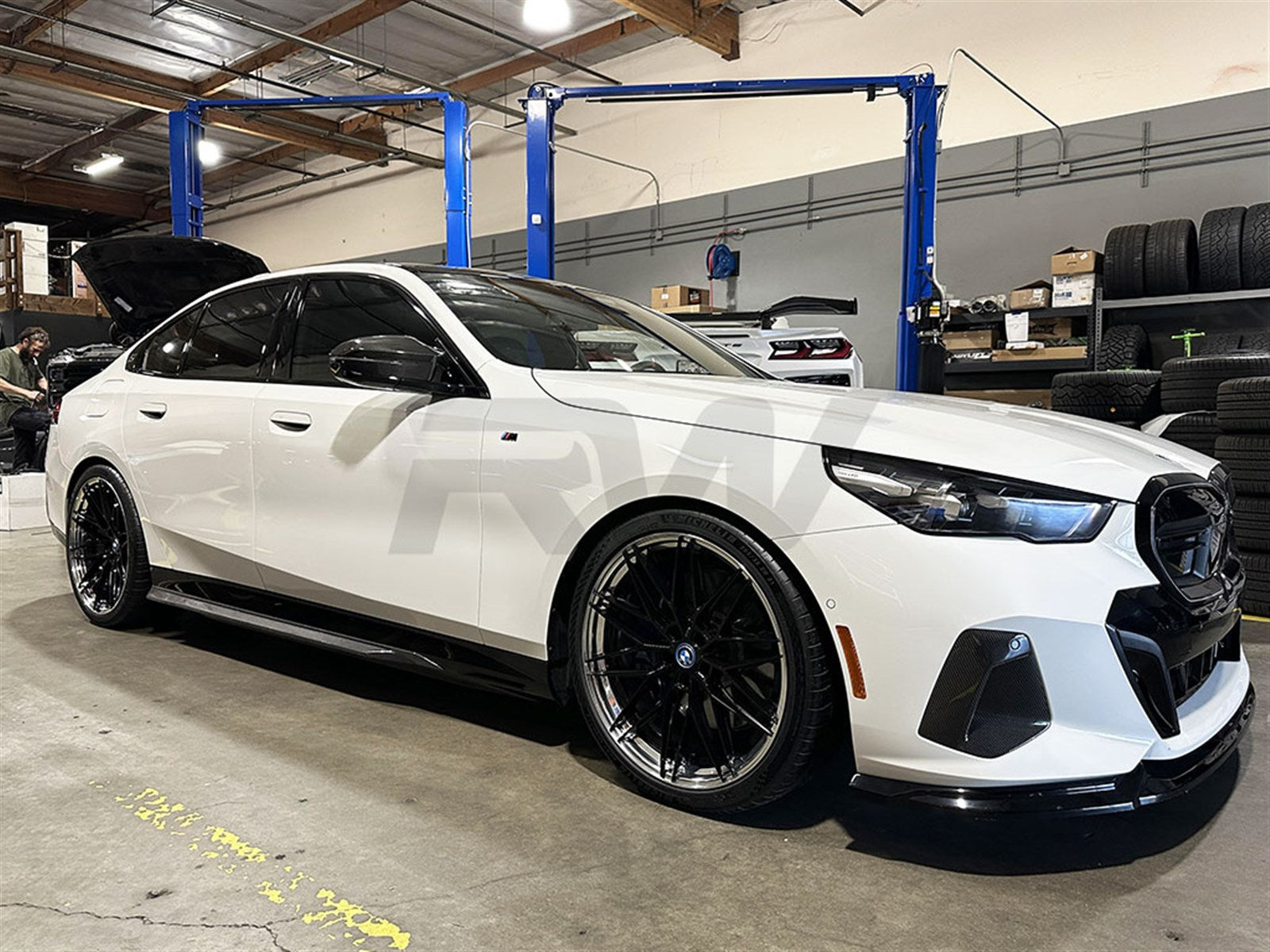RW Carbon BMW G60 5-Series Carbon Fiber Side Skirt Extensions-Exterior-Silicon Valley Bimmer