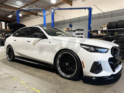 RW Carbon BMW G60 5-Series Carbon Fiber Side Skirt Extensions-Exterior-Silicon Valley Bimmer