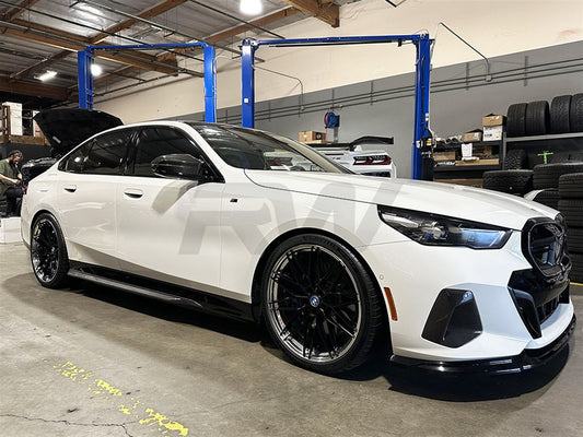 RW Carbon BMW G60 5-Series Carbon Fiber Side Skirt Extensions-Exterior-Silicon Valley Bimmer