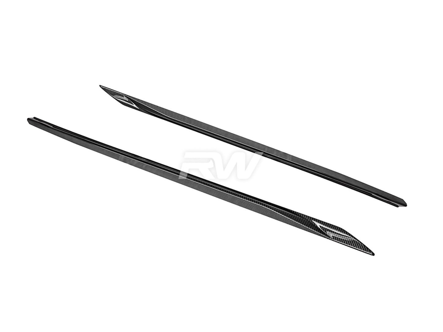 RW Carbon BMW G60 5-Series Carbon Fiber Side Skirt Extensions-Exterior-Silicon Valley Bimmer