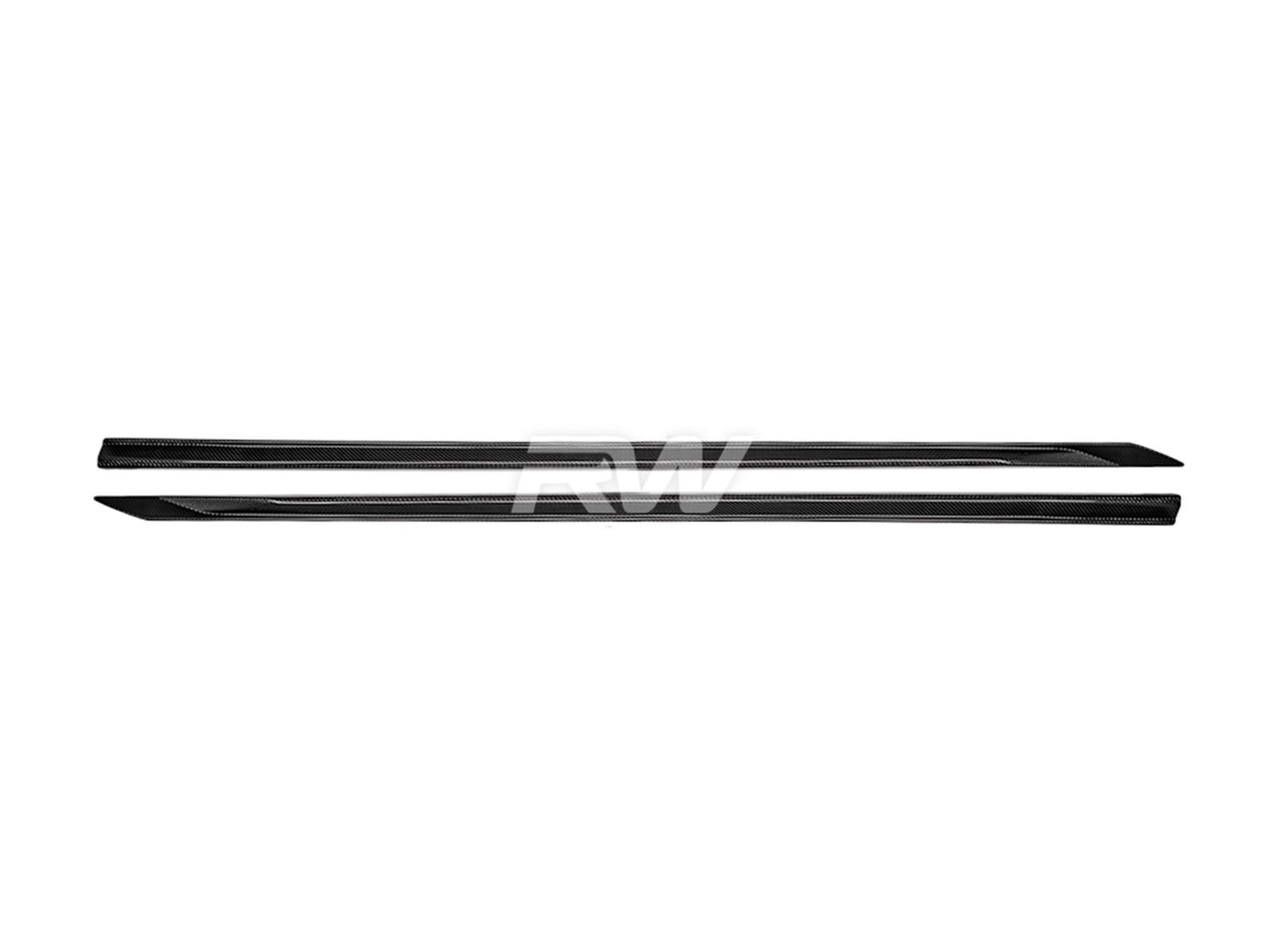 RW Carbon BMW G60 5-Series Carbon Fiber Side Skirt Extensions-Exterior-Silicon Valley Bimmer