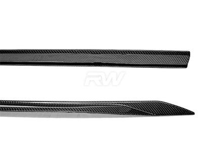 RW Carbon BMW G60 5-Series Carbon Fiber Side Skirt Extensions-Exterior-Silicon Valley Bimmer