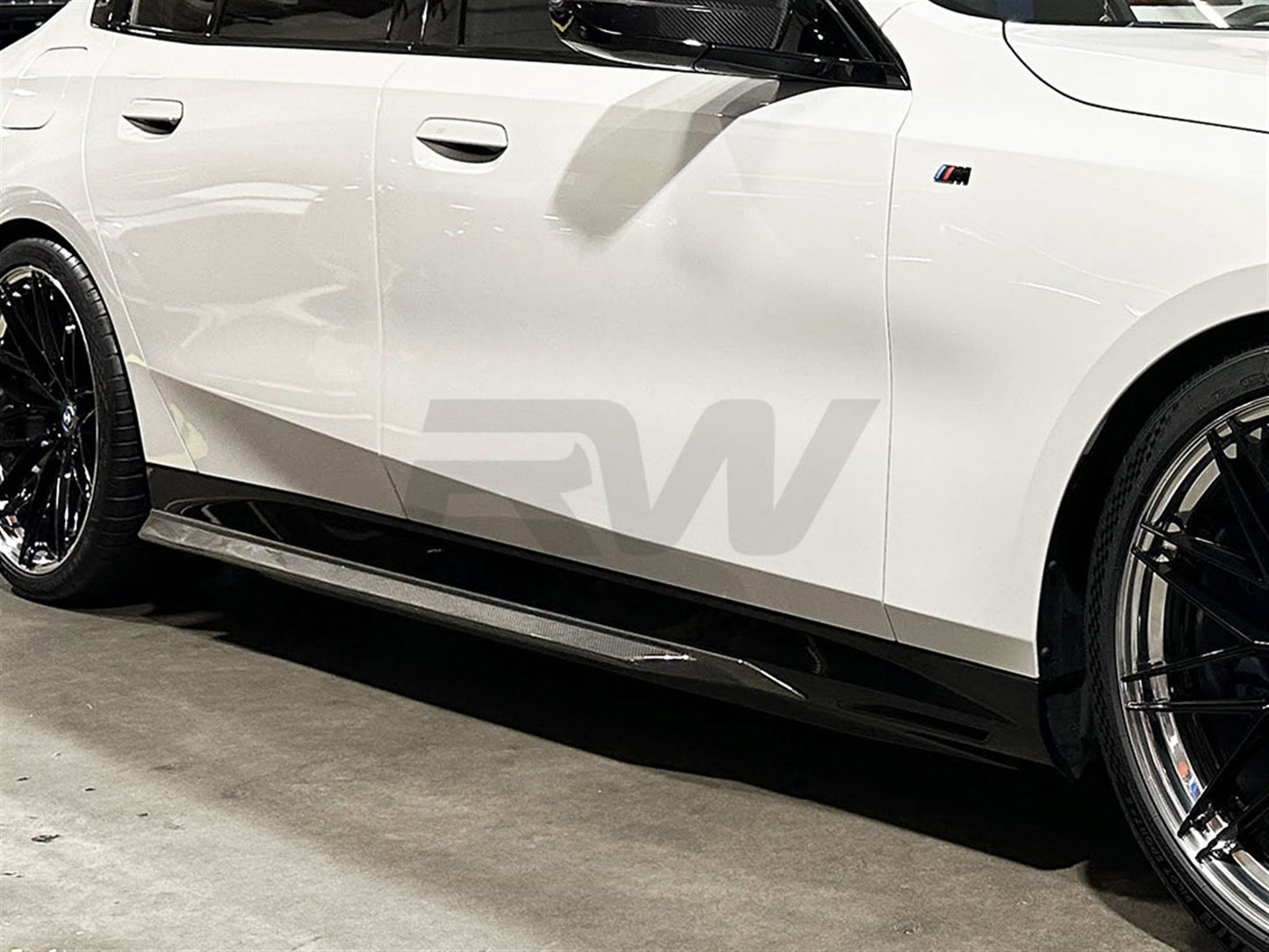 RW Carbon BMW G60 5-Series Carbon Fiber Side Skirt Extensions-Exterior-Silicon Valley Bimmer