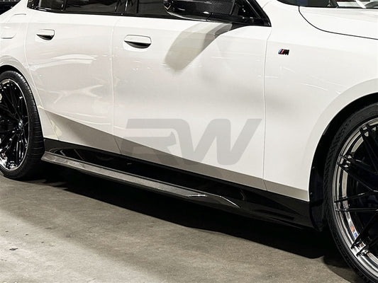 RW Carbon BMW G60 5-Series Carbon Fiber Side Skirt Extensions-Exterior-Silicon Valley Bimmer