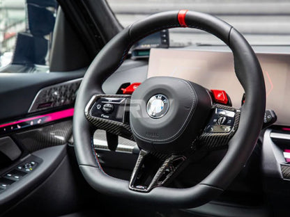 RW Carbon BMW G60 G61 G90 G99 Carbon Fiber Steering Wheel Trim-Interior-Silicon Valley Bimmer