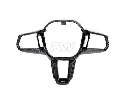 RW Carbon BMW G60 G61 G90 G99 Carbon Fiber Steering Wheel Trim-Interior-Silicon Valley Bimmer