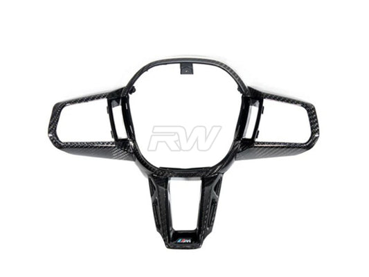 RW Carbon BMW G60 G61 G90 G99 Carbon Fiber Steering Wheel Trim-Interior-Silicon Valley Bimmer