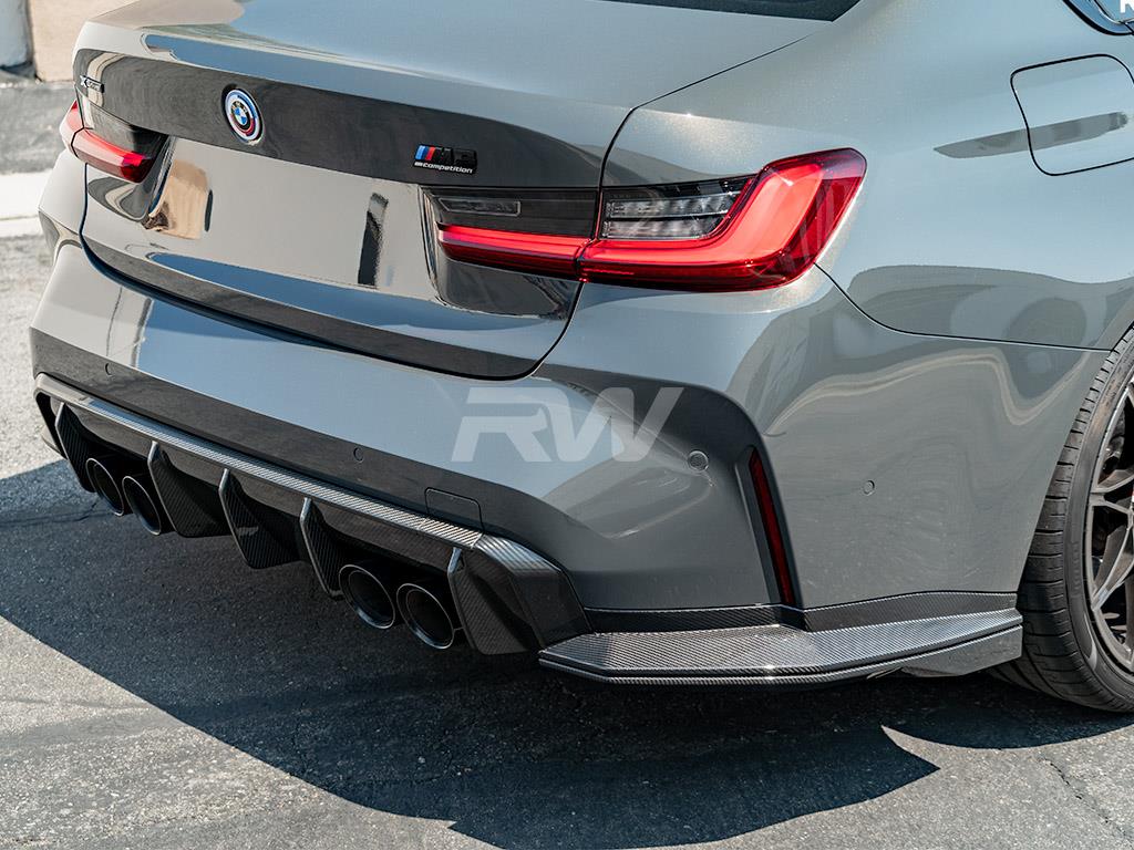 RW Carbon BMW G80 M3 GTS Carbon Fiber Diffuser Sides-Exterior-Silicon Valley Bimmer