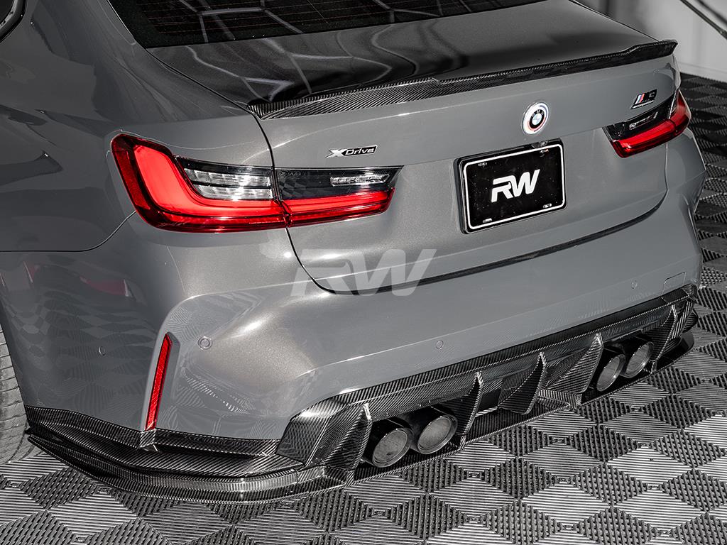 RW Carbon BMW G80 M3 RWS Carbon Fiber Lower Diffuser-Exterior-Silicon Valley Bimmer