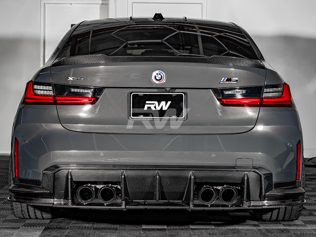 RW Carbon BMW G80 M3 RWS Carbon Fiber Lower Diffuser-Exterior-Silicon Valley Bimmer