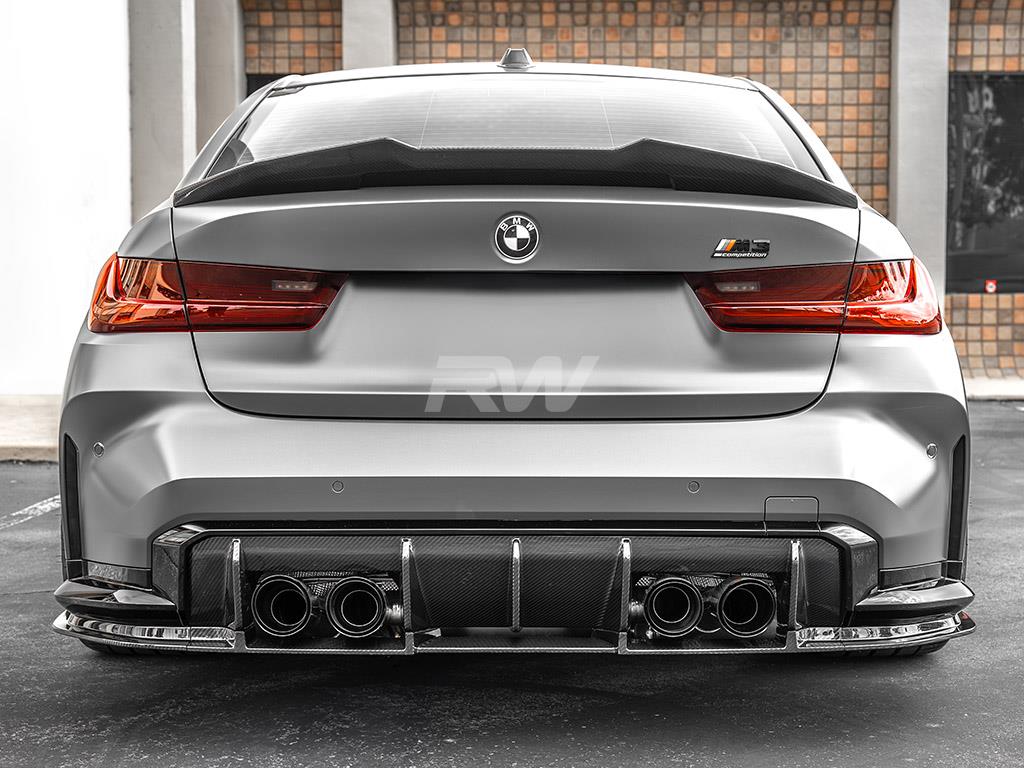 RW Carbon BMW G80 M3 RWS Carbon Fiber Lower Diffuser-Exterior-Silicon Valley Bimmer