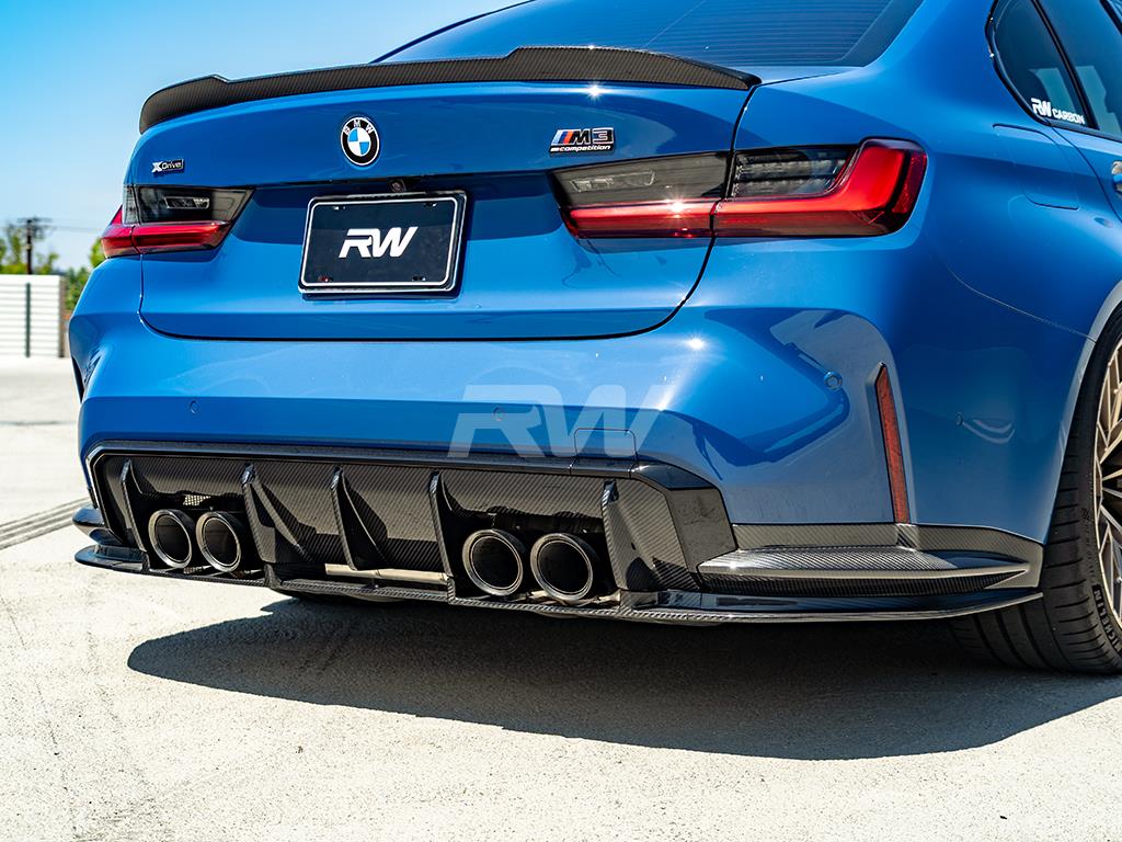 RW Carbon BMW G80 M3 RWS Carbon Fiber Lower Diffuser-Exterior-Silicon Valley Bimmer