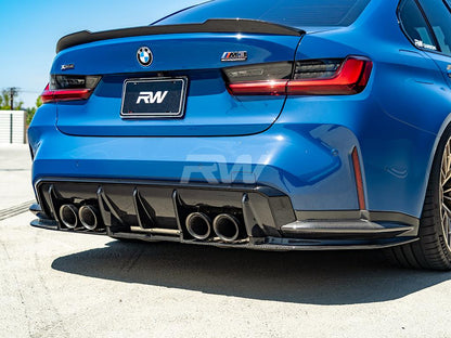 RW Carbon BMW G80 M3 RWS Carbon Fiber Lower Diffuser-Exterior-Silicon Valley Bimmer