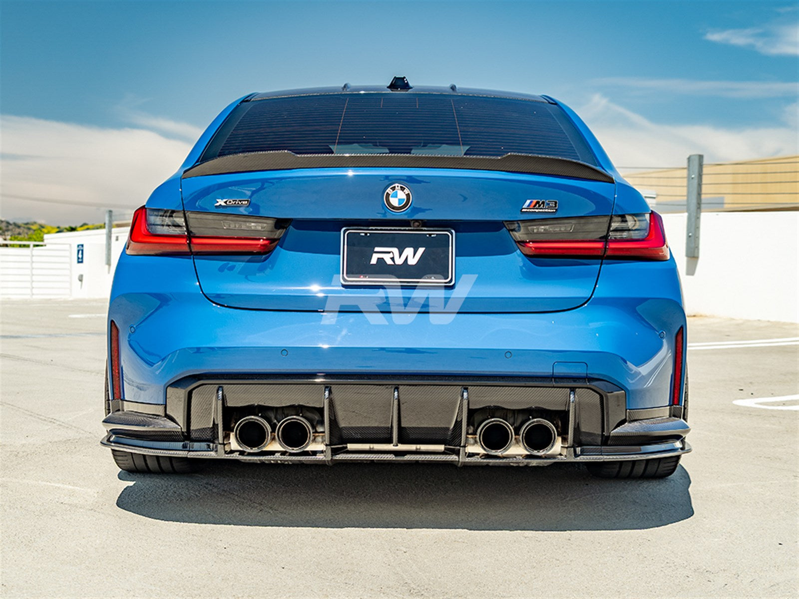 RW Carbon BMW G80 M3 RWS Carbon Fiber Lower Diffuser-Exterior-Silicon Valley Bimmer