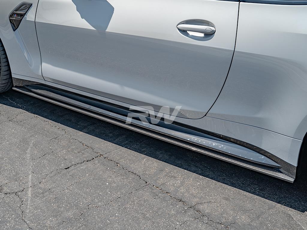 BMW G82 G83 M4 RWS Carbon Fiber Side Skirt Extensions