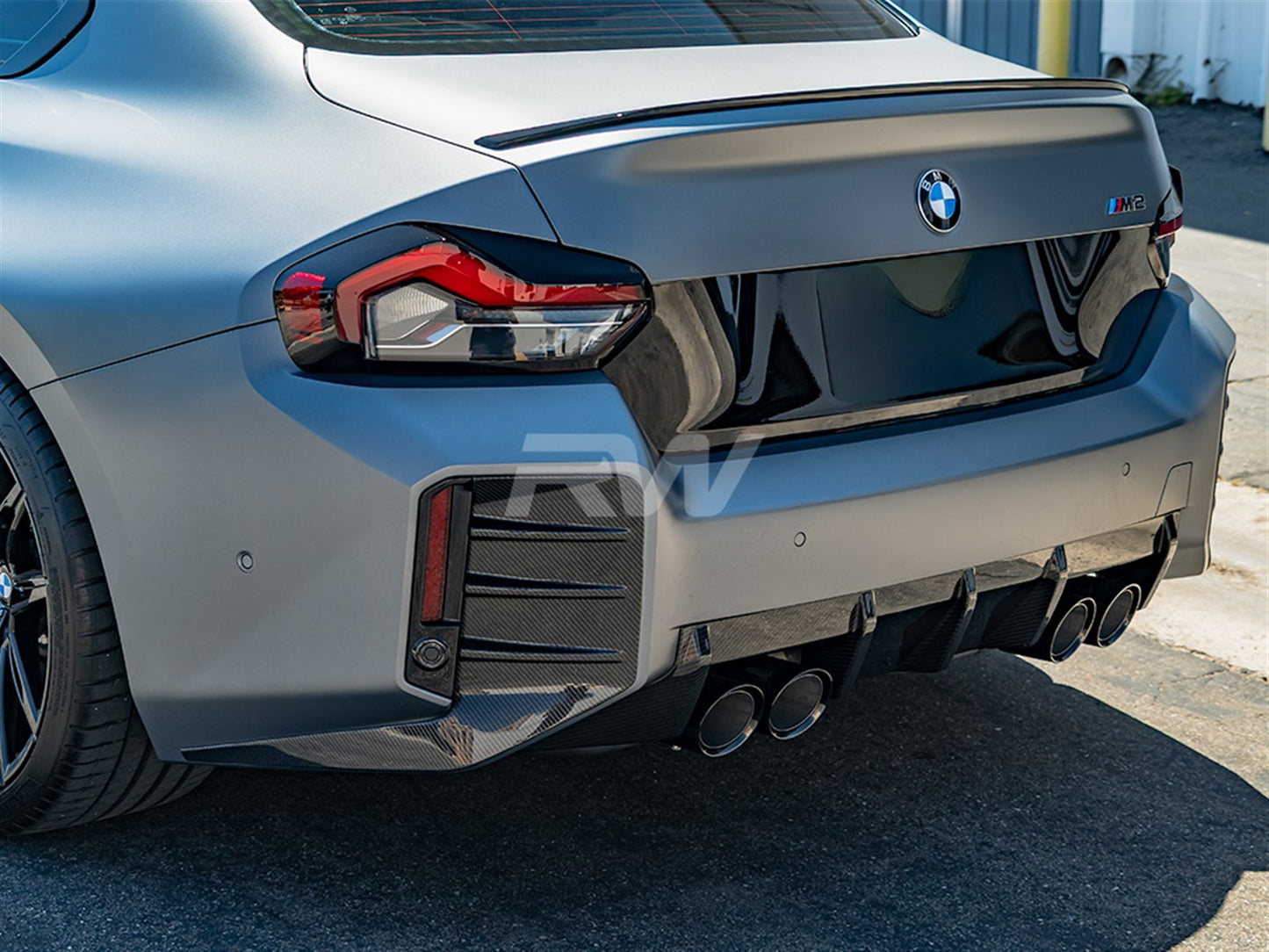 RW Carbon BMW G87 M2 CF Performance Style Rear Bumper Trim-Exterior-Silicon Valley Bimmer