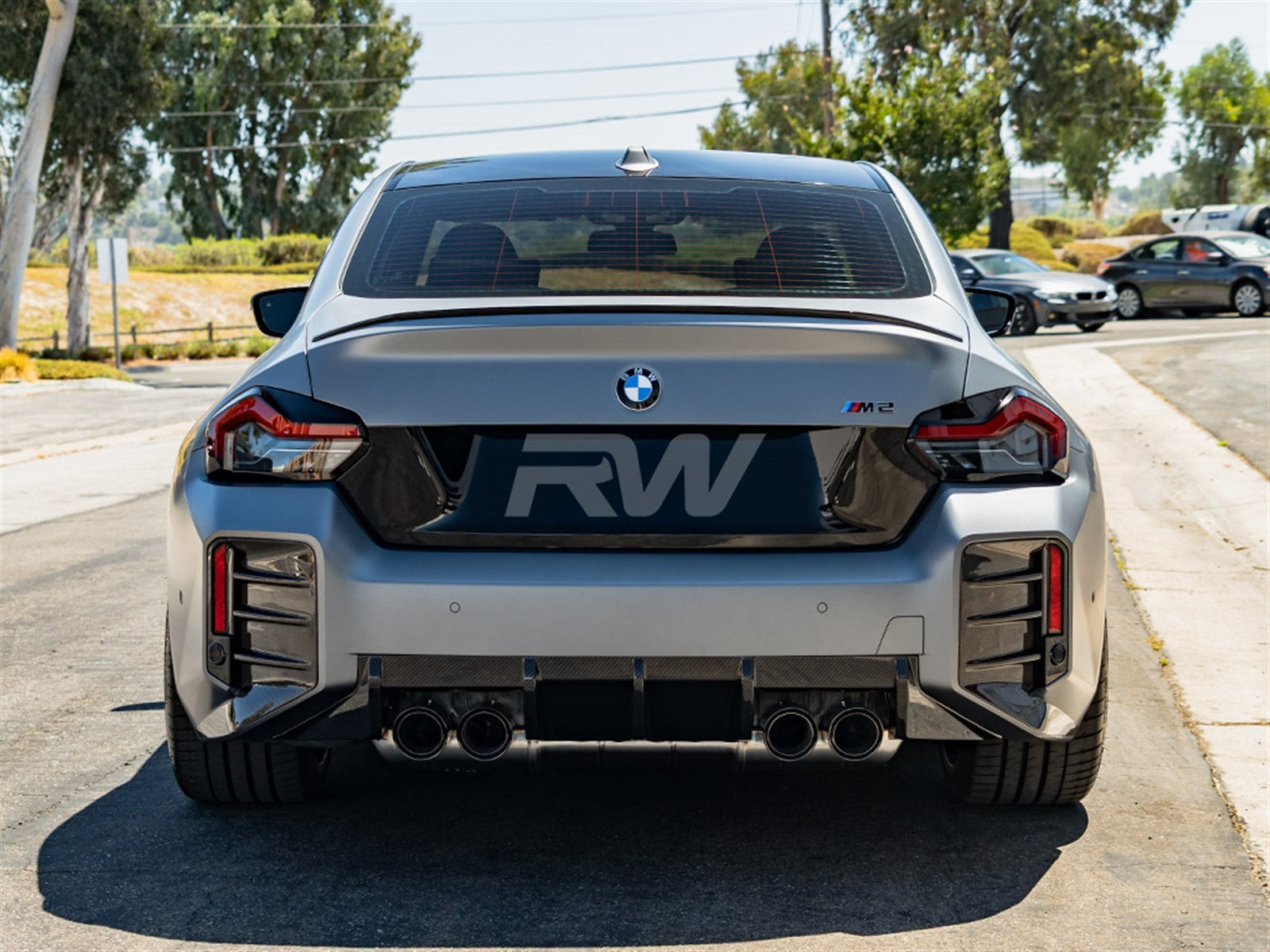 RW Carbon BMW G87 M2 CF Performance Style Rear Bumper Trim-Exterior-Silicon Valley Bimmer