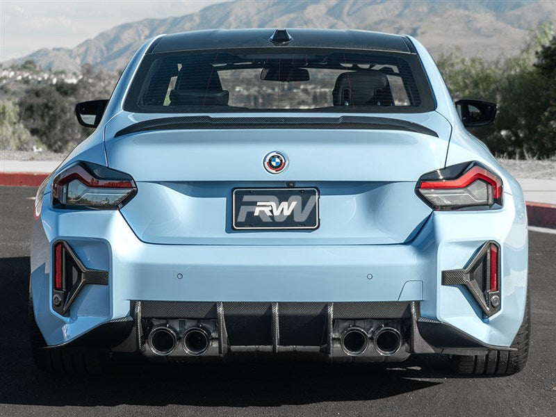 RW Carbon BMW G87 M2 Carbon Fiber DTM Rear Reflector Trim-Exterior-Silicon Valley Bimmer