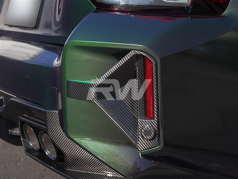 RW Carbon BMW G87 M2 Carbon Fiber DTM Rear Reflector Trim-Exterior-Silicon Valley Bimmer