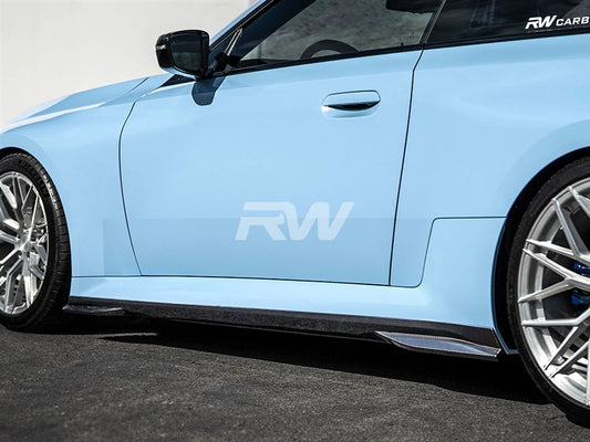 RW Carbon BMW G87 M2 GTX Carbon Fiber Side Skirt Extensions-Exterior-Silicon Valley Bimmer