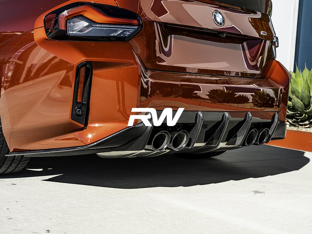 RW Carbon BMW G87 M2 RWS Carbon Fiber 3 Piece Rear Diffuser-Exterior-Silicon Valley Bimmer