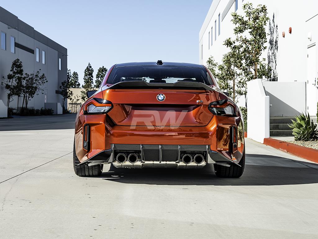 RW Carbon BMW G87 M2 RWS Carbon Fiber 3 Piece Rear Diffuser-Exterior-Silicon Valley Bimmer