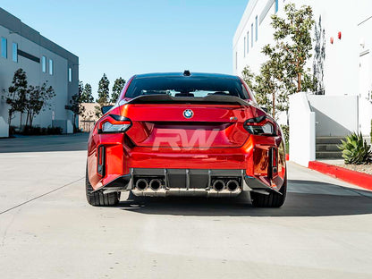 RW Carbon BMW G87 M2 RWS Carbon Fiber 3 Piece Rear Diffuser-Exterior-Silicon Valley Bimmer