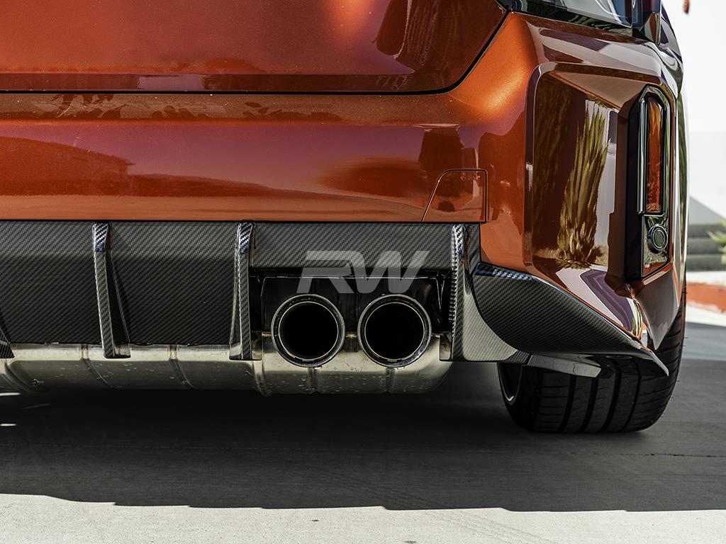 RW Carbon BMW G87 M2 RWS Carbon Fiber 3 Piece Rear Diffuser-Exterior-Silicon Valley Bimmer