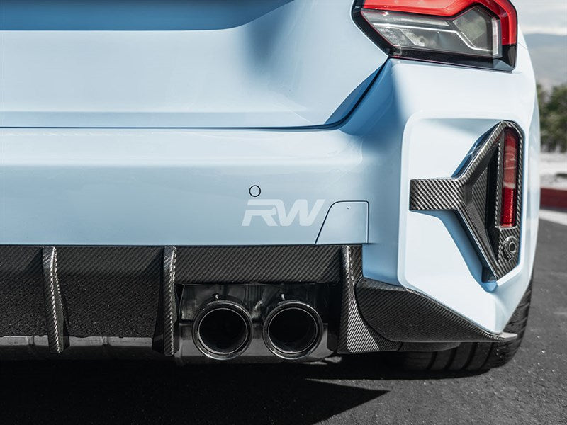 RW Carbon BMW G87 M2 RWS Carbon Fiber 3 Piece Rear Diffuser-Exterior-Silicon Valley Bimmer