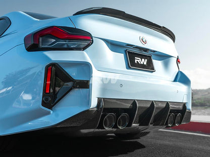 RW Carbon BMW G87 M2 RWS Carbon Fiber 3 Piece Rear Diffuser-Exterior-Silicon Valley Bimmer