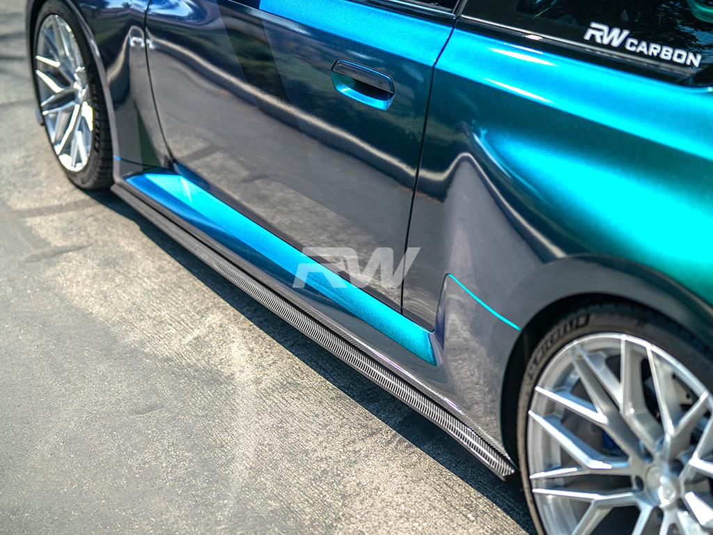 RW Carbon BMW G87 M2 RWS Dry CF Side Skirt Extensions-Exterior-Silicon Valley Bimmer