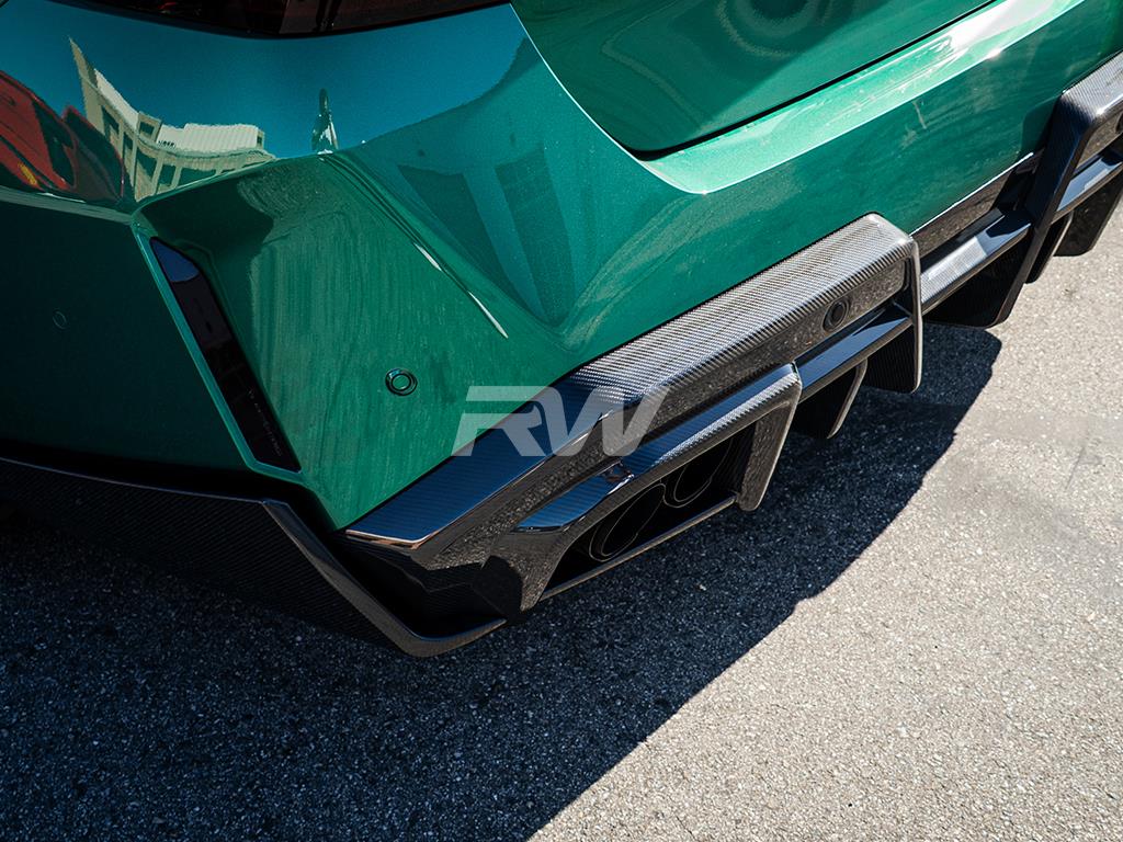 RW Carbon BMW G90 M5 SQ Carbon Fiber V2 Rear Diffuser-Exterior-Silicon Valley Bimmer